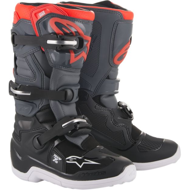 Alpinestars Youth Tech 7S DGY/LGY FL/RD