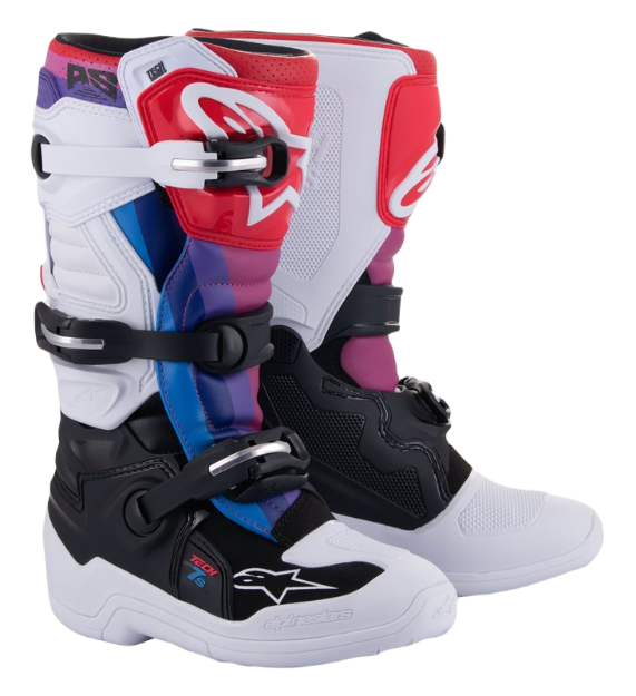 Alpinestars Youth Tech 7S White/Black/Rainbow