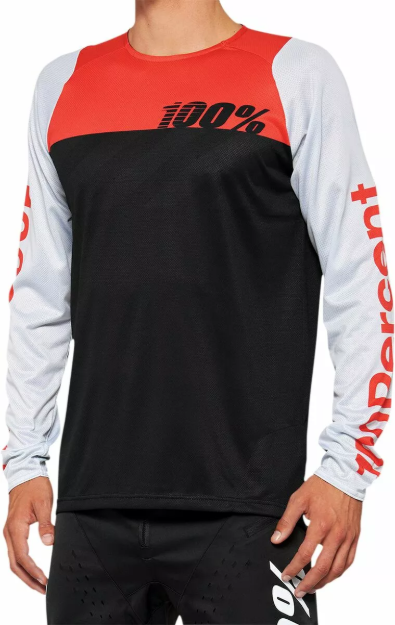 100% JERSEY R-CORE LS BK/RD
