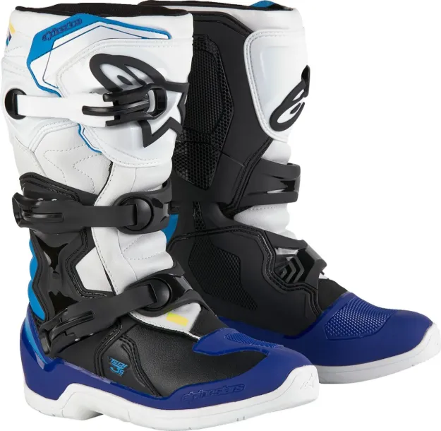 Slika ALPINESTARS TECH 3S YOUTH - BELA / ČRNA / MODRA