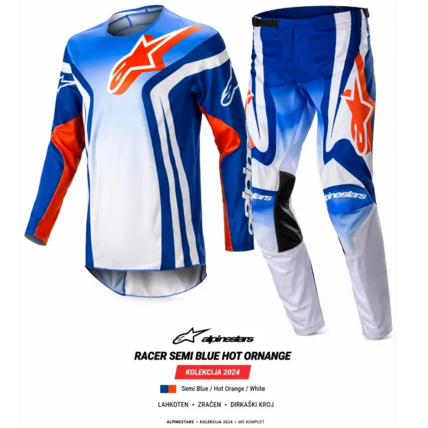 Slika ALPINESTARS RACER SEMI BLUE HOT ORANGE